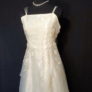 Glittery Ivory Formal Dress